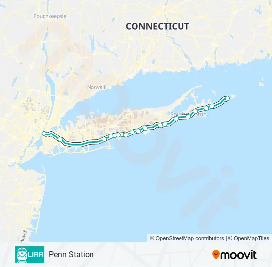 MONTAUK BRANCH Train Line Map