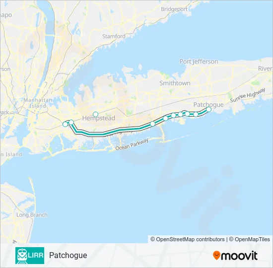 MONTAUK BRANCH Train Line Map