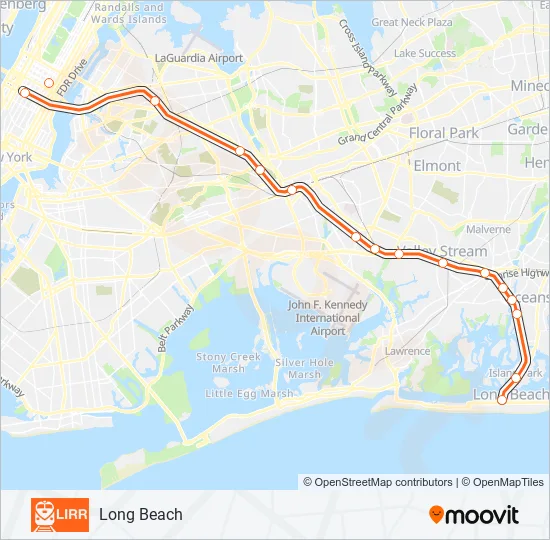 LONG BEACH BRANCH Train Line Map