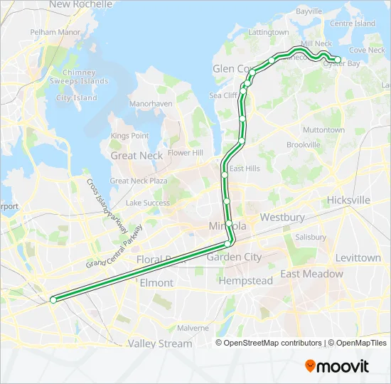 OYSTER BAY BRANCH Train Line Map