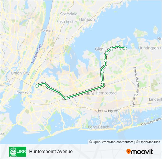 OYSTER BAY BRANCH train Line Map