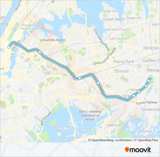 WEST HEMPSTEAD BRANCH Train Line Map