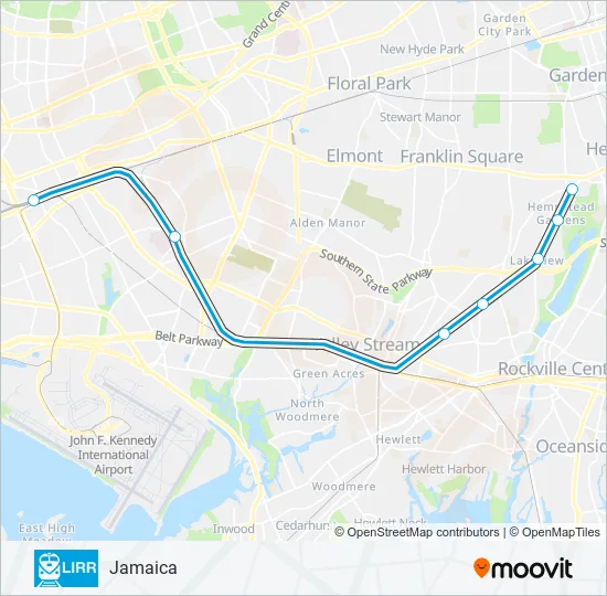 WEST HEMPSTEAD BRANCH Train Line Map