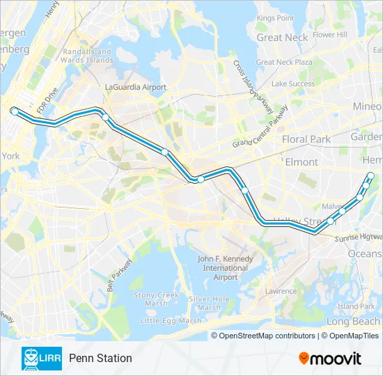 WEST HEMPSTEAD BRANCH Train Line Map