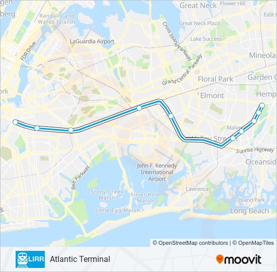 WEST HEMPSTEAD BRANCH train Line Map