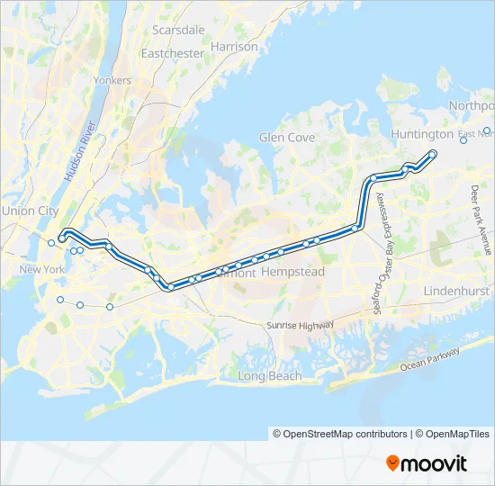 PORT JEFFERSON BRANCH Train Line Map