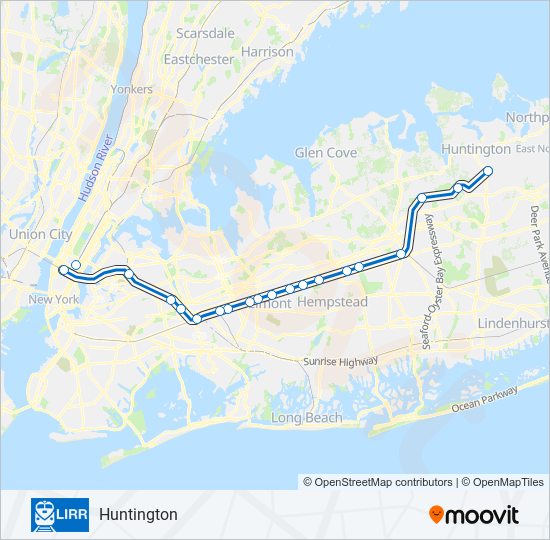PORT JEFFERSON BRANCH Train Line Map