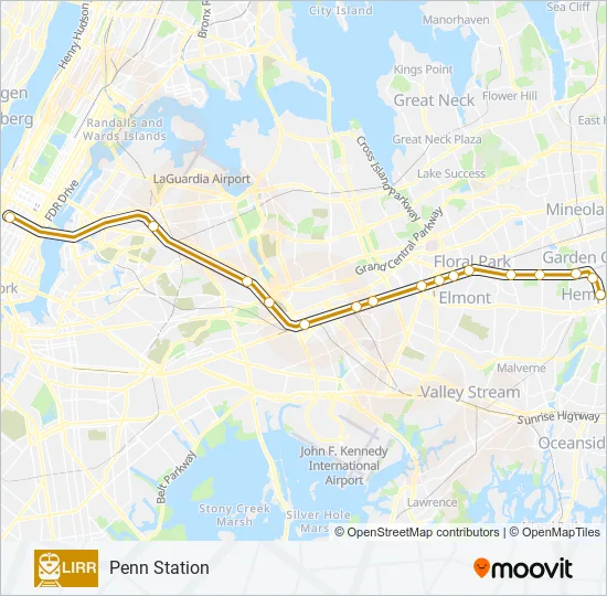 HEMPSTEAD BRANCH Train Line Map