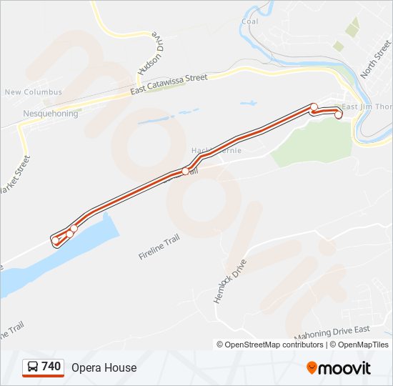 740 bus Line Map