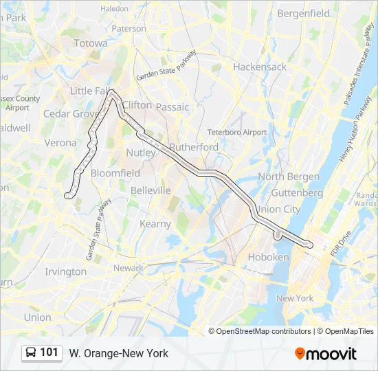 101 Bus Line Map