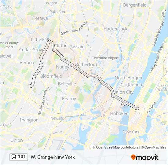 101 Bus Line Map