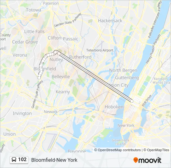 102 Bus Line Map