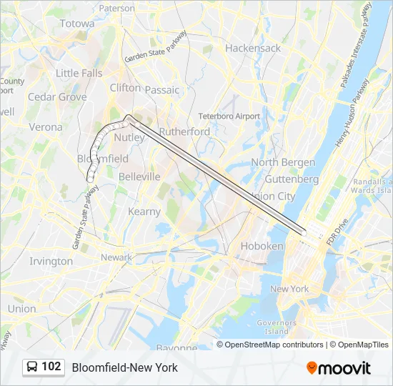 102 Bus Line Map
