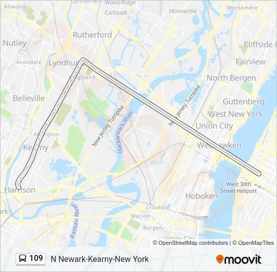 109 Bus Line Map