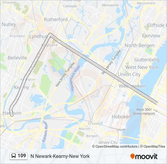 109 Bus Line Map