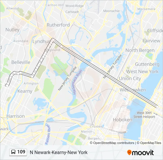 109 Bus Line Map