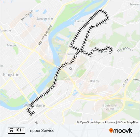 1011 bus Line Map