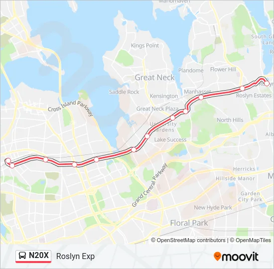 N20X Bus Line Map