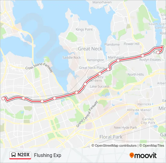 N20X Bus Line Map