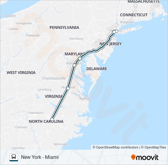 Mapa de GREYHOUND US0700 de autobús