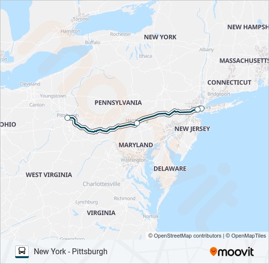 Mapa de GREYHOUND US0410 de autobús