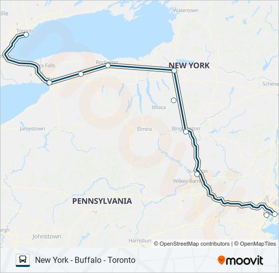 Mapa de GREYHOUND US0215 de autobús