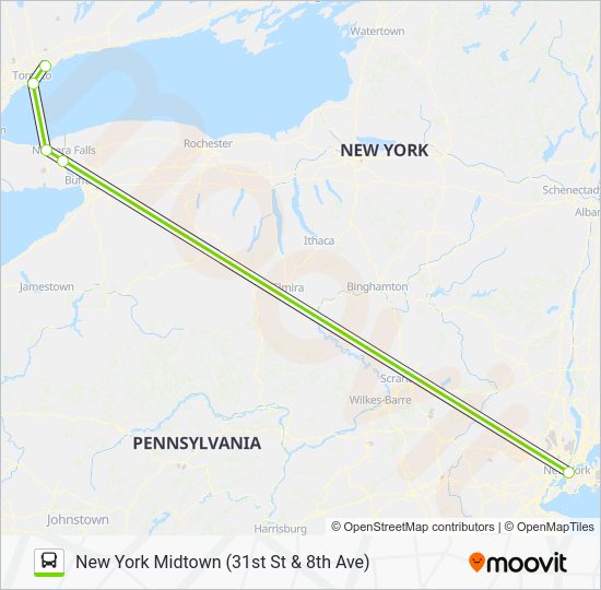 Ruta FLIXBUS N2768A horarios, paradas y mapas New York Midtown (31st