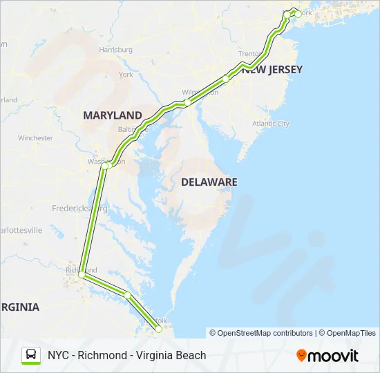 FLIXBUS N2601 Bus Line Map
