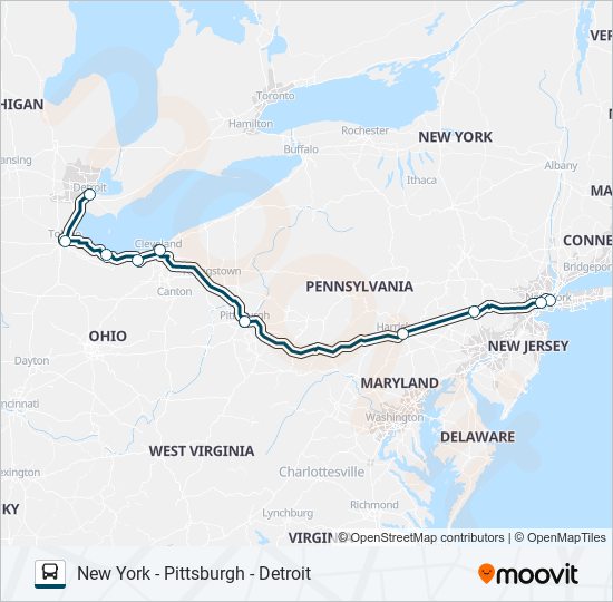 Mapa de GREYHOUND US0420 de autobús