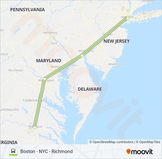 Mapa de FLIXBUS 2605 de autobús