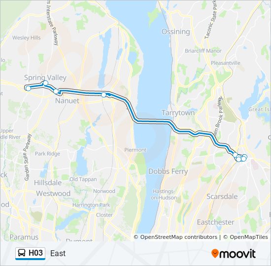Monsey Trails Schedule 2022 H03 Route: Schedules, Stops & Maps - East (Updated)