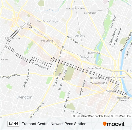 44 Bus Line Map