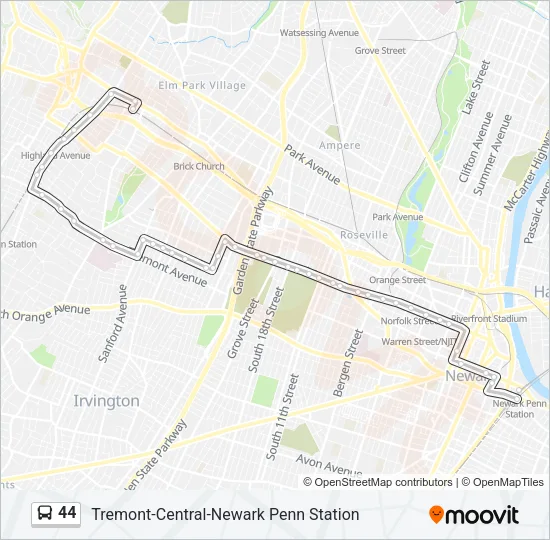 44 Bus Line Map