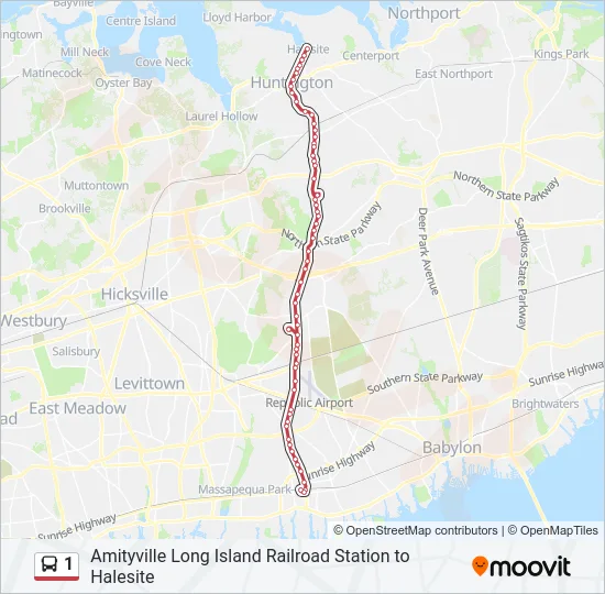 1 Bus Line Map