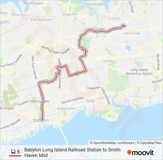5 Bus Line Map