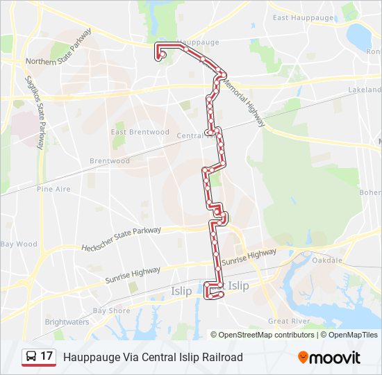17 Route Schedules, Stops & Maps Hauppauge Via Central Islip