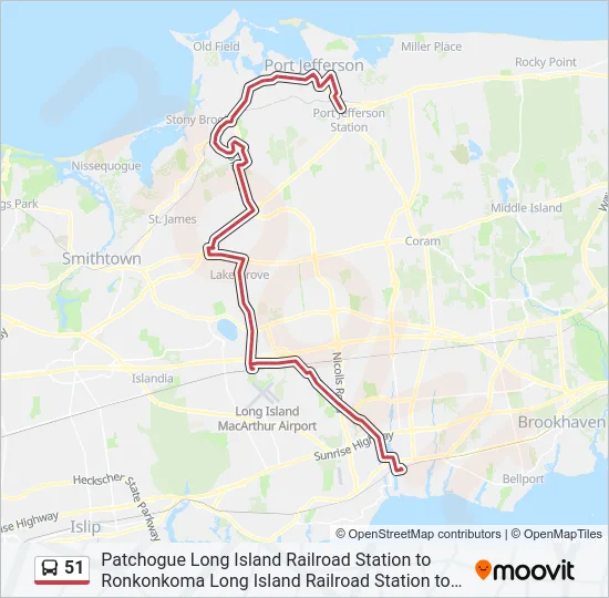 51 Bus Line Map