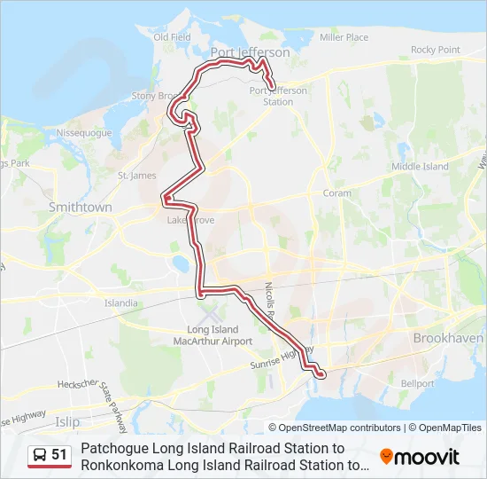 51 Bus Line Map