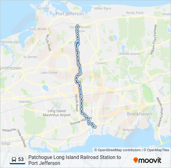 53 Bus Line Map