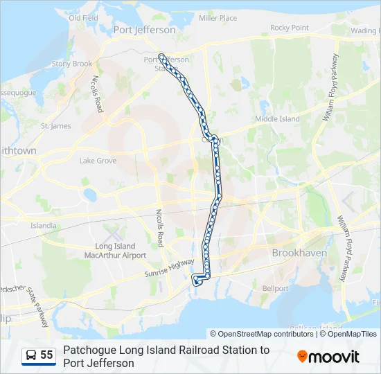 55 Bus Line Map