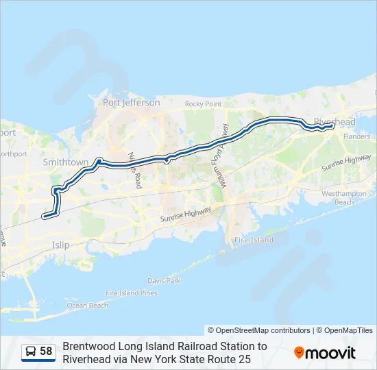 58 Bus Line Map
