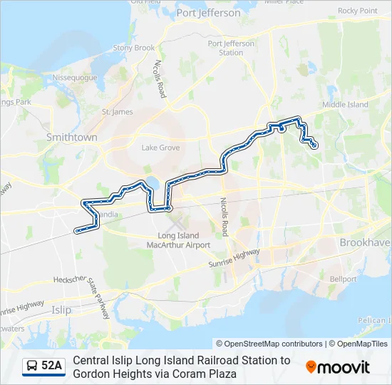 52A Bus Line Map