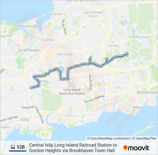 52B Bus Line Map