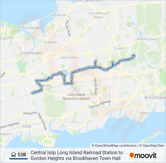 52B Bus Line Map