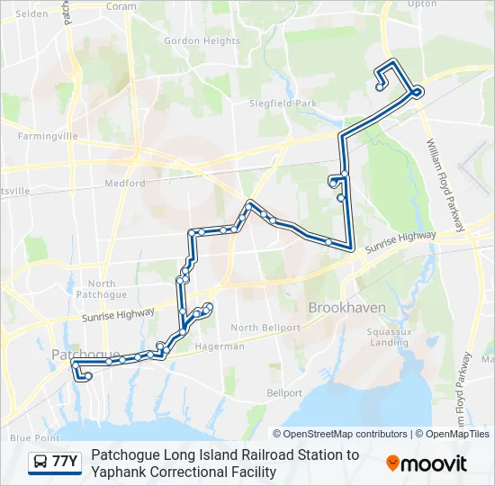 77Y Bus Line Map