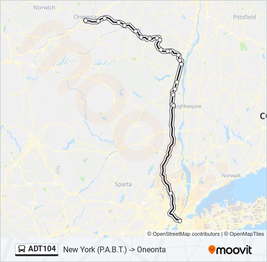 Mapa de ADT104 de autobús