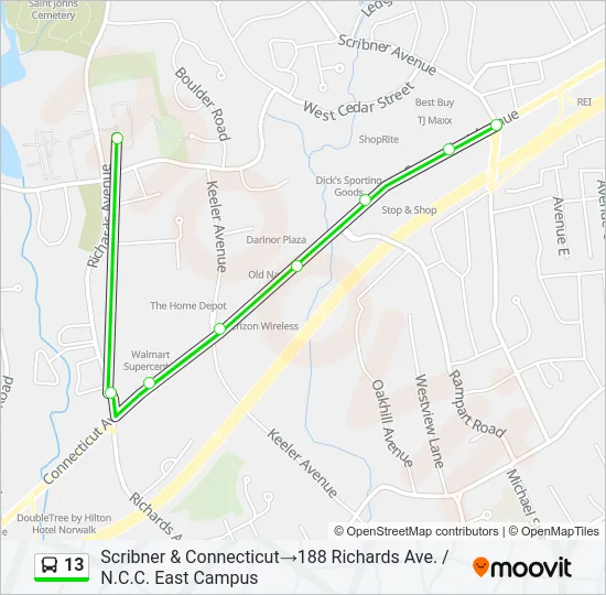 13 Bus Line Map