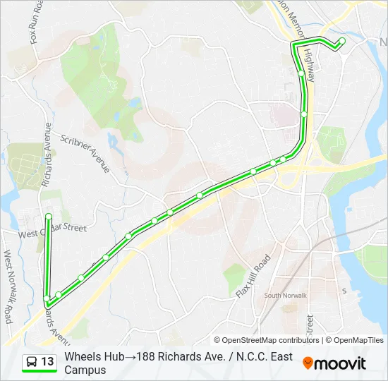 13 Bus Line Map