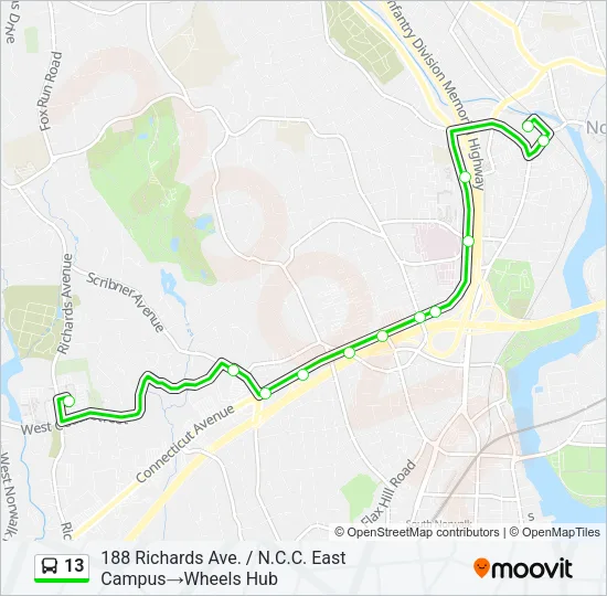 13 Bus Line Map