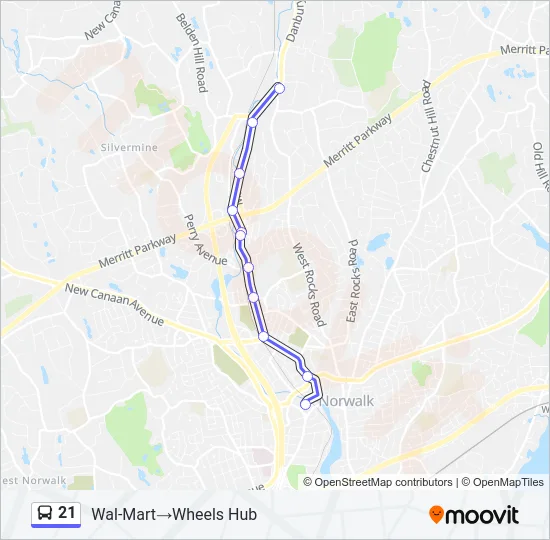 21 Bus Line Map